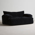 Sofa dwuosobowa, ze sztruksu, kolor: czarny