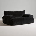Sofa dwuosobowa, ze sztruksu, kolor: czarny
