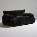 Sofa dwuosobowa, ze sztruksu, kolor: czarny